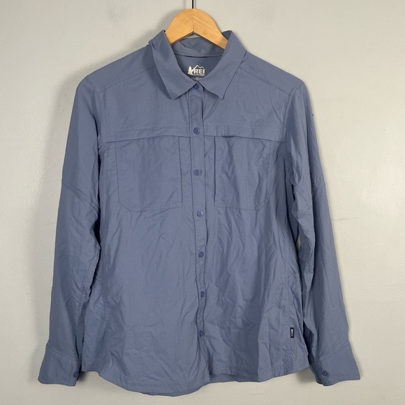 REI Co-op  Sahara Long-Sleeve Solid Shirt - Women's in purple grey size medium - Picture 3 of 10